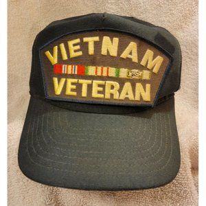 Vtg Vietnam VETERAN era USA Hat PATCH Cap Snapback Military Vet Trucker Soldier